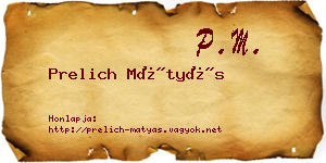 Prelich Mátyás névjegykártya